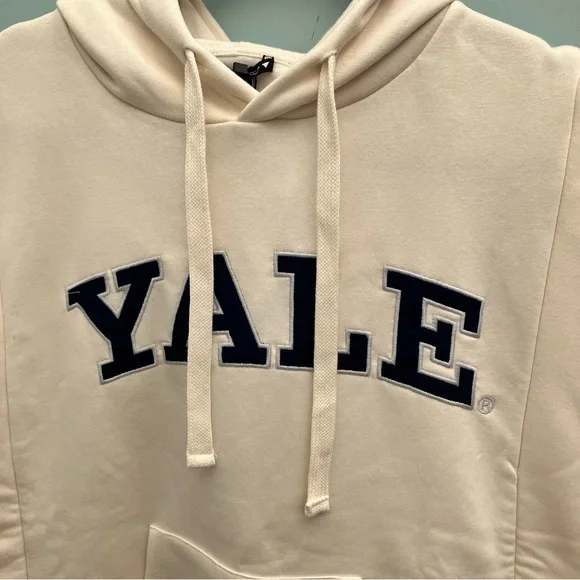Zara Yale University Ecru Sleeveless Oversized Hoodie Size S BNWT - Picture 3 of 5